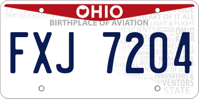 OH license plate FXJ7204
