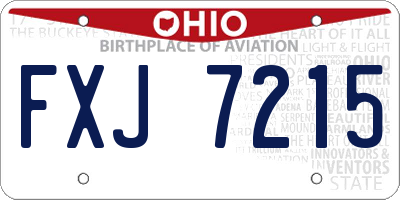 OH license plate FXJ7215
