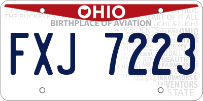 OH license plate FXJ7223