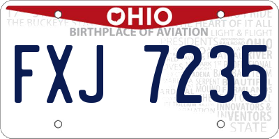 OH license plate FXJ7235