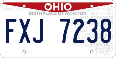 OH license plate FXJ7238