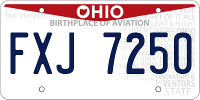 OH license plate FXJ7250