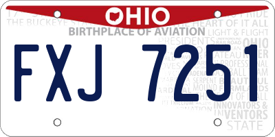 OH license plate FXJ7251