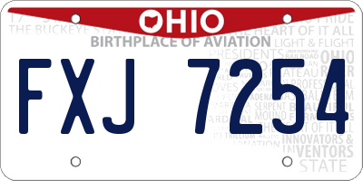 OH license plate FXJ7254
