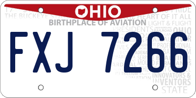 OH license plate FXJ7266