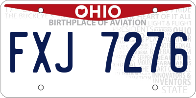 OH license plate FXJ7276