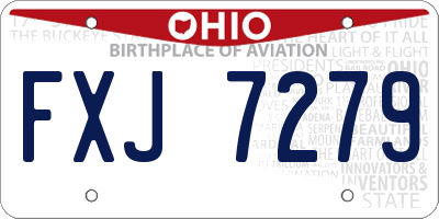OH license plate FXJ7279