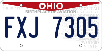 OH license plate FXJ7305