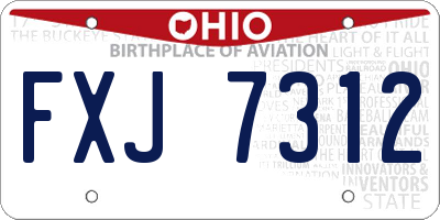 OH license plate FXJ7312