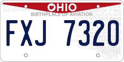 OH license plate FXJ7320