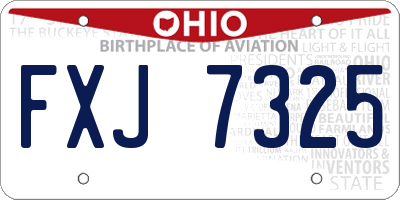 OH license plate FXJ7325