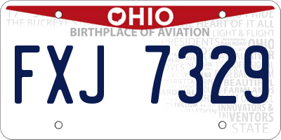 OH license plate FXJ7329