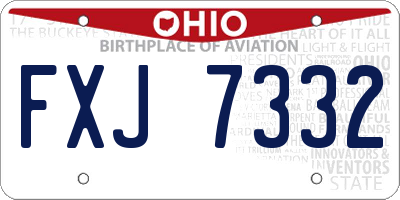 OH license plate FXJ7332