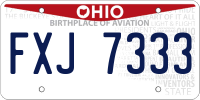 OH license plate FXJ7333