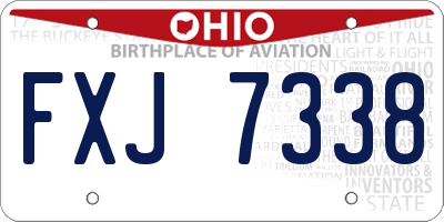 OH license plate FXJ7338