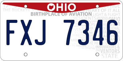 OH license plate FXJ7346
