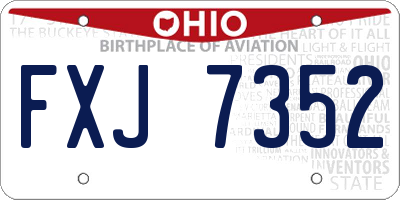 OH license plate FXJ7352