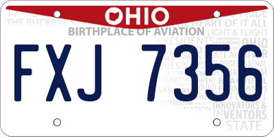 OH license plate FXJ7356