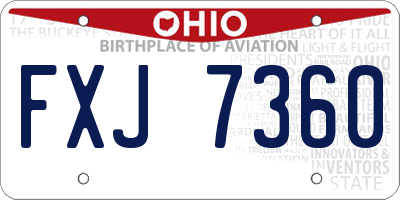 OH license plate FXJ7360