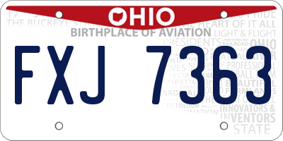OH license plate FXJ7363