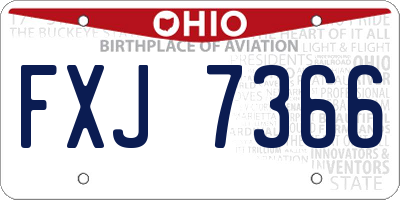 OH license plate FXJ7366