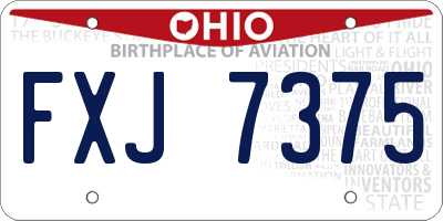 OH license plate FXJ7375