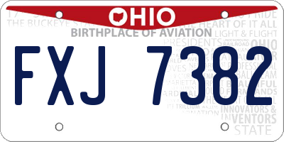 OH license plate FXJ7382