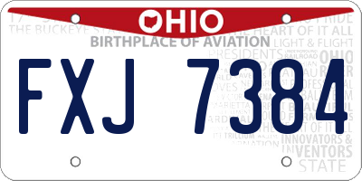 OH license plate FXJ7384