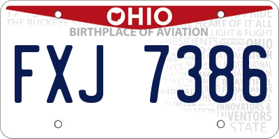 OH license plate FXJ7386