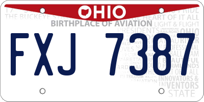 OH license plate FXJ7387