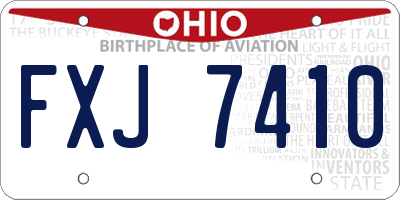 OH license plate FXJ7410