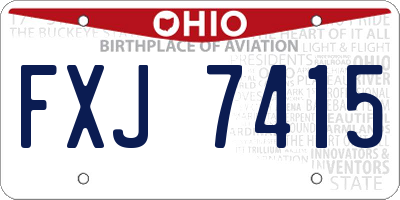 OH license plate FXJ7415