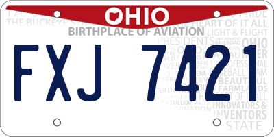 OH license plate FXJ7421