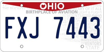 OH license plate FXJ7443