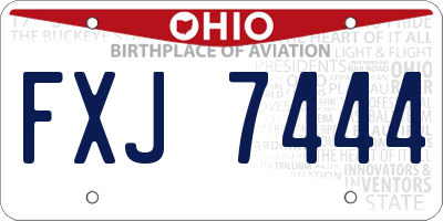 OH license plate FXJ7444