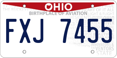 OH license plate FXJ7455