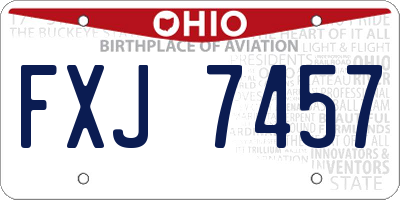 OH license plate FXJ7457