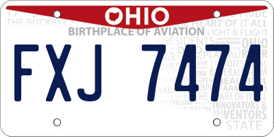 OH license plate FXJ7474