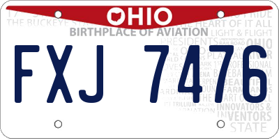OH license plate FXJ7476