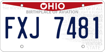 OH license plate FXJ7481
