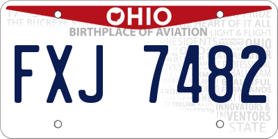 OH license plate FXJ7482