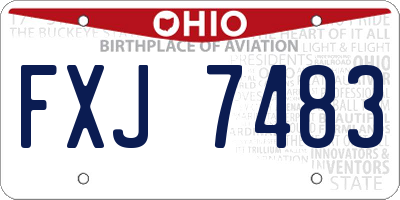 OH license plate FXJ7483