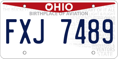 OH license plate FXJ7489