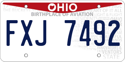 OH license plate FXJ7492