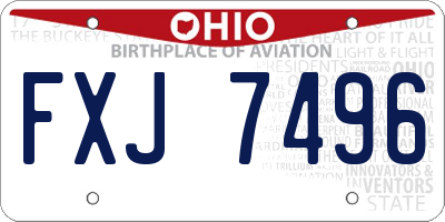 OH license plate FXJ7496
