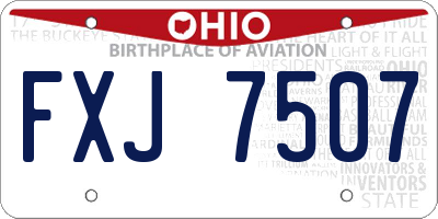 OH license plate FXJ7507