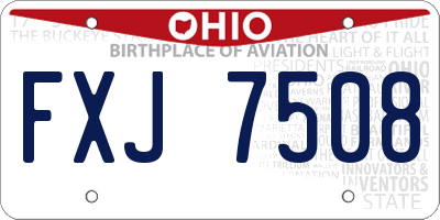 OH license plate FXJ7508