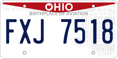 OH license plate FXJ7518
