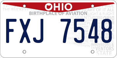 OH license plate FXJ7548