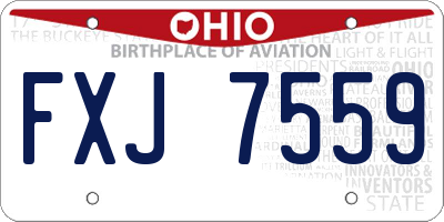 OH license plate FXJ7559